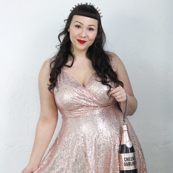 Grace Karin Dresses & Skirts - Rose Gold Blush Sequin Party Dress
